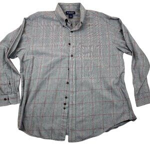 Brooks Brothers Mens Shirt XL Houndstooth Plaid Button-Down Cotton & Wool Blend